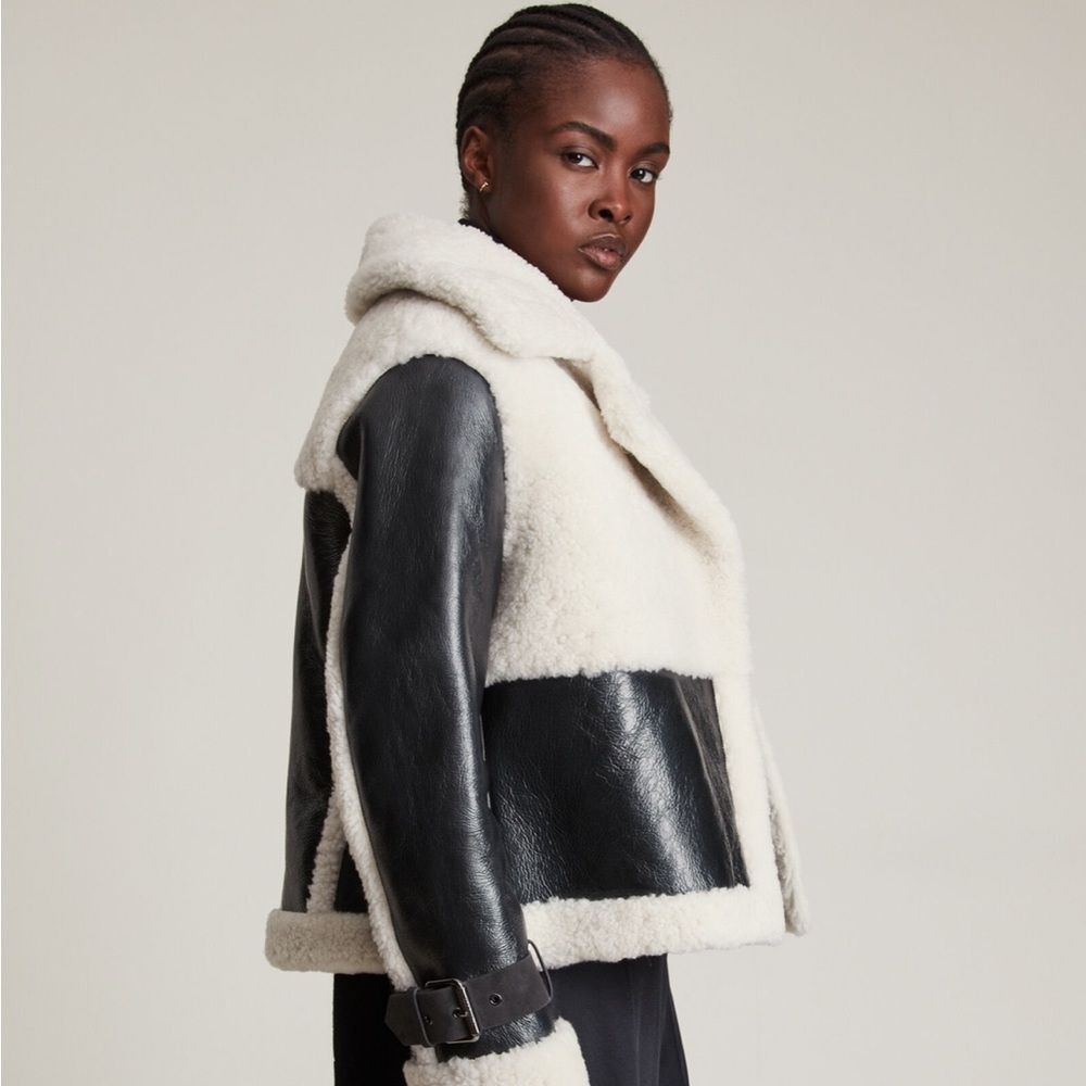 Allsaints shearling jacket - Picture 4 of 10